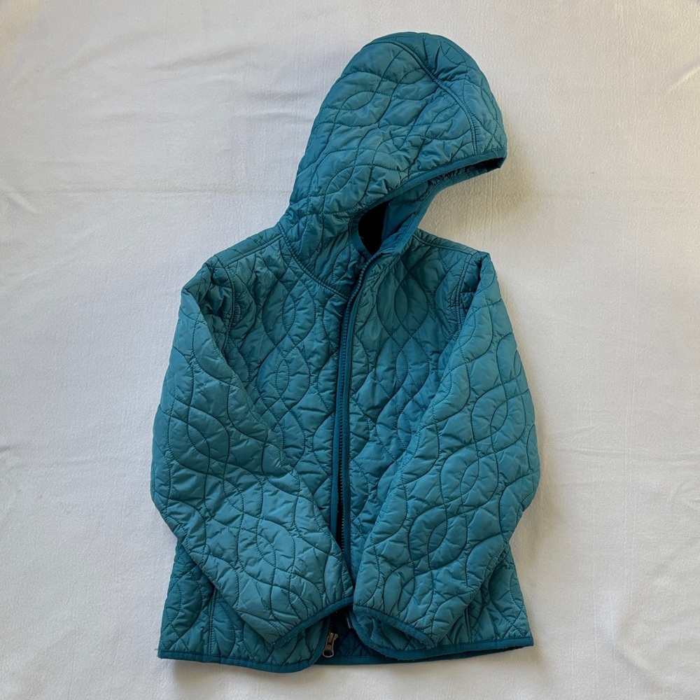 Lands' End Kids Blue Quilted Puffer Jacket Size Large